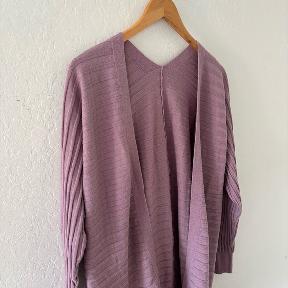 Lavender Open-Front Cardigan Sweater - Picture 2 of 4